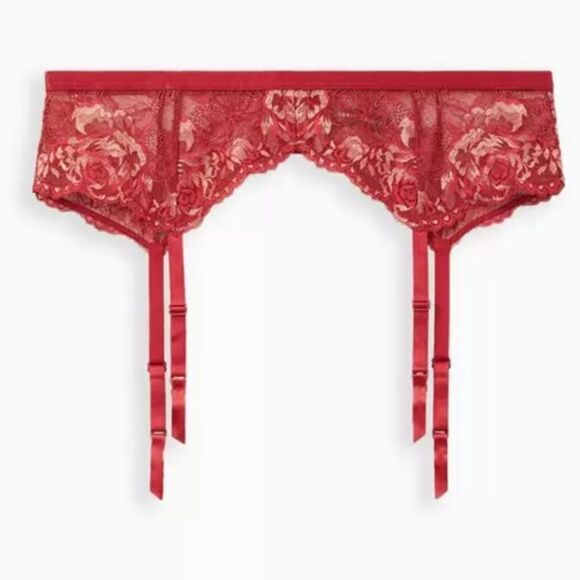 Torrid Biking Red Gold Lurex Garter Plussize 1X | 2X (14- 20) NWT - Picture 2 of 16